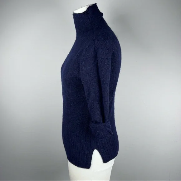 EUC - Madewell, Inland Rolled Turtleneck Dark Blue Sweater in Coziest Yarn, XS - Picture 5 of 15